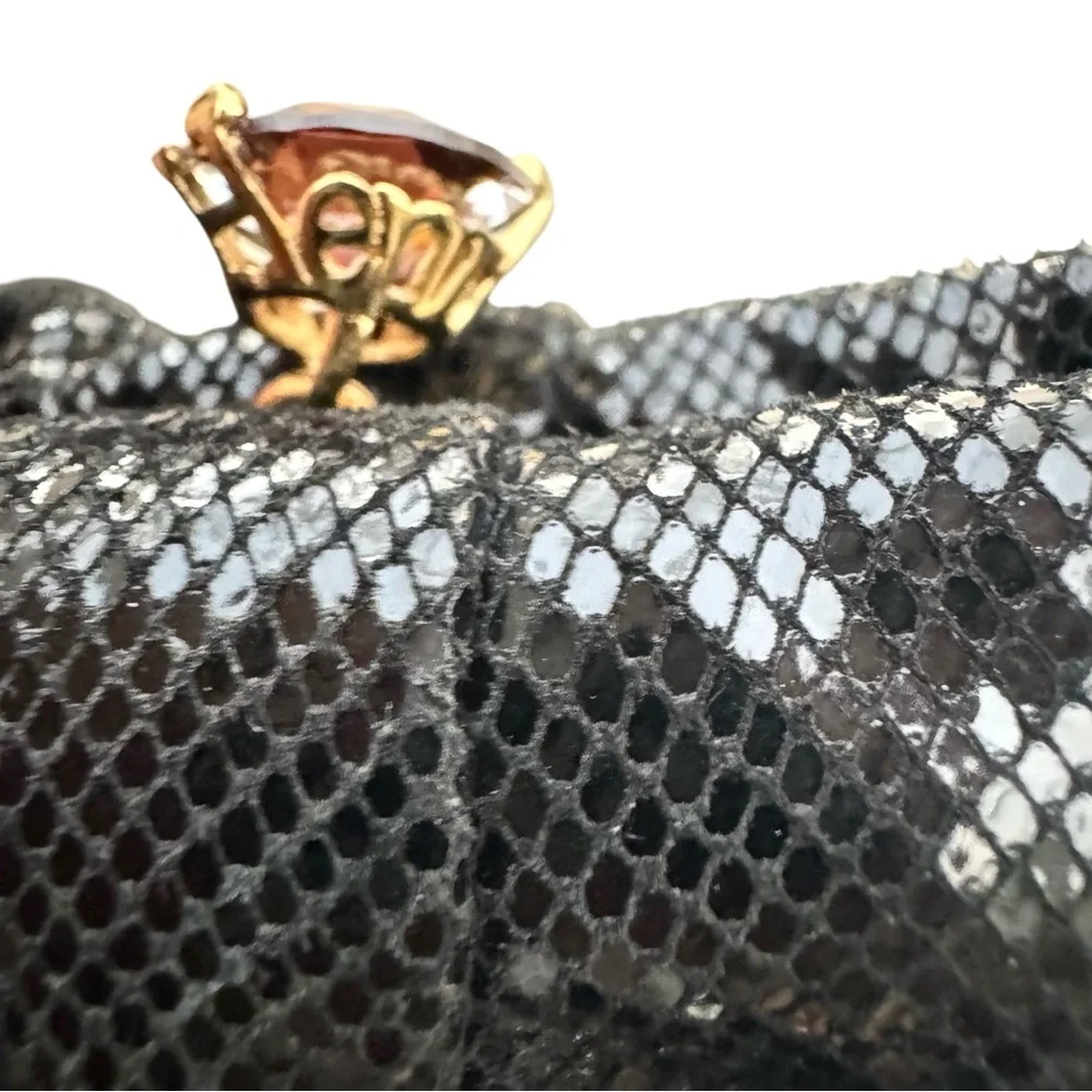 🆕 Henri Bendel Black Snakeskin Evening Bag Clutch
